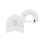 National Charity League Beach Washed Baseball Hat White & Pink  - NCL Folsom Chapter