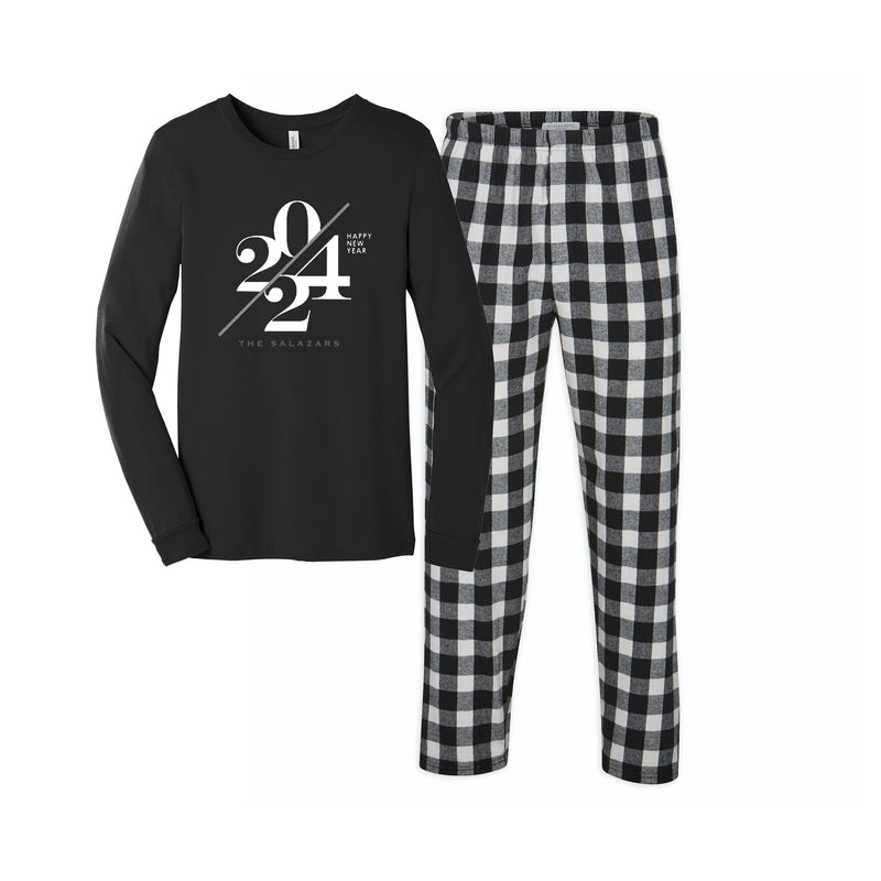 2024 New Years Eve Pajamas - Black and Silver