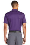 Male model wearing purple K-state polo - back view