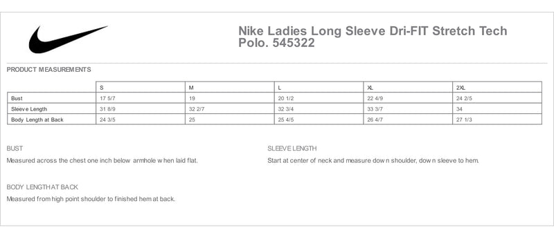 Samford University Nike Ladies Long Sleeve Dri-FIT Stretch Tech Polo