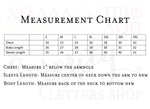 Kansas State University Crewneck Sweatshirt Measurement Chart