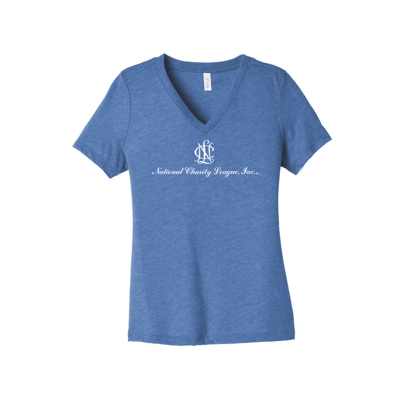 National Charity League Short Sleeve V-Neck T-Shirt NCL Logo Tee