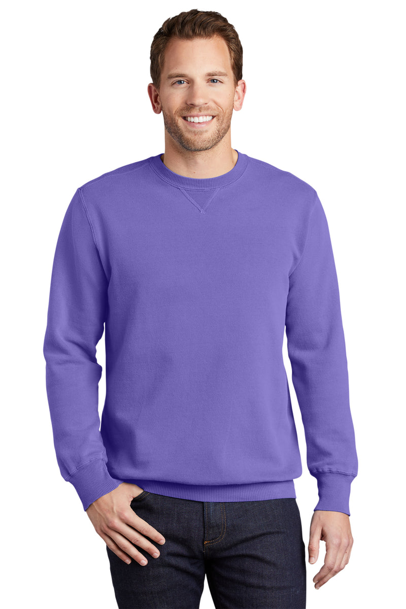 male model wearing lavender k-state crewneck
