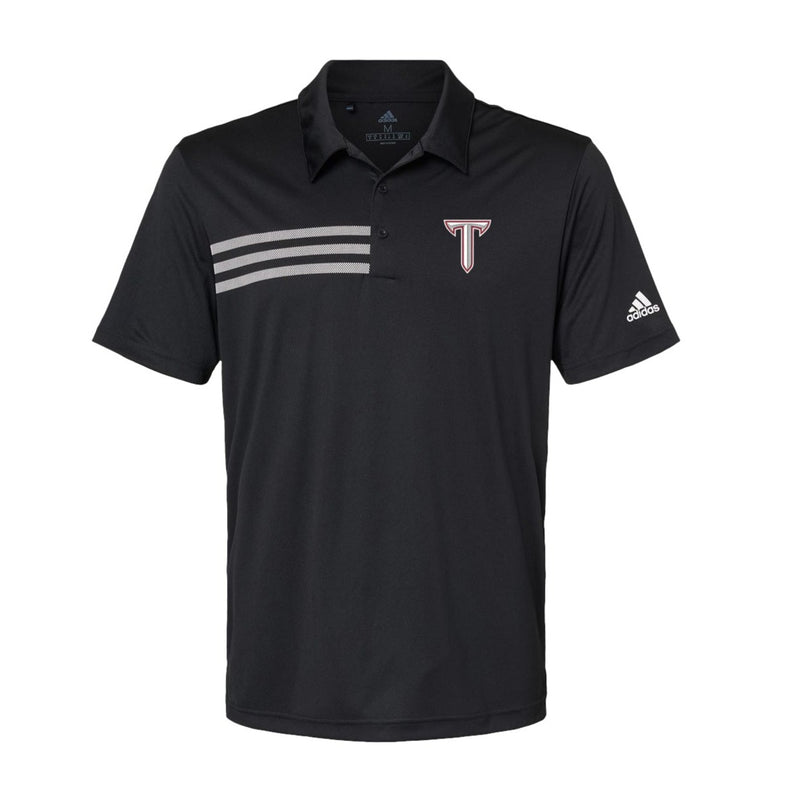 Troy University Adidas 3 Three Stripes Polo - Embroidered Choice of Logo
