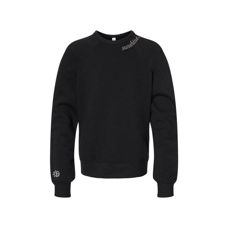 Brentwood Sunshine Chainstitch Luxe Fleece Sweatshirt - BLACK - Youth