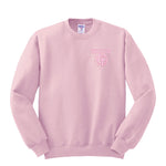 Brentwood Sunshine Monochrome Embroidered Crewneck - Adult - Classic Pink