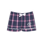 National Charity League Flannel Boxers - NCL Pajama Bottoms - Navy & Pink Plaid