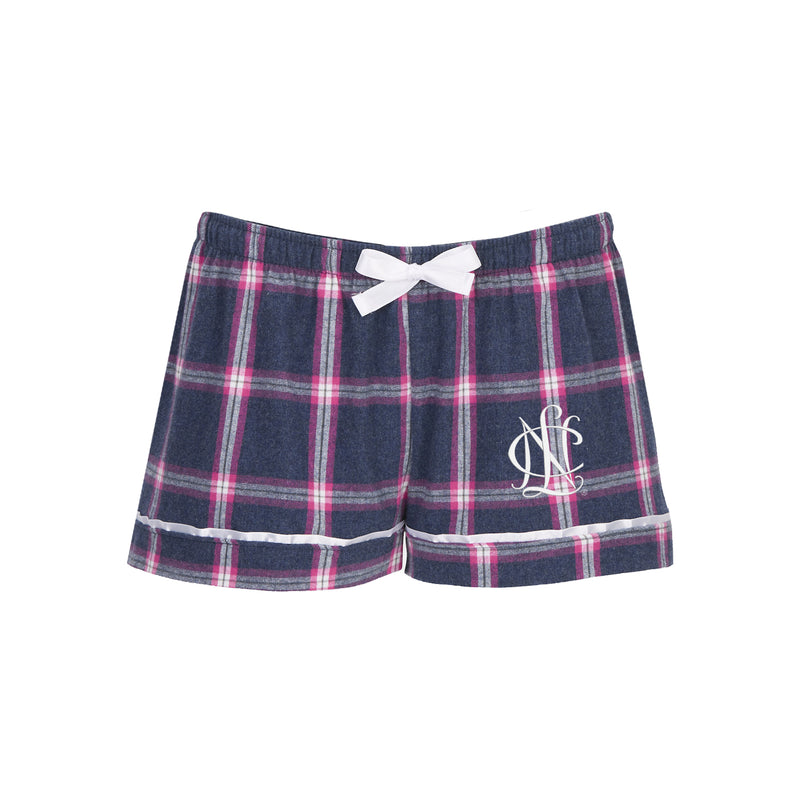National Charity League Flannel Boxers - NCL Pajama Bottoms - Navy & Pink Plaid