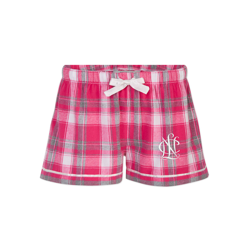 National Charity League Flannel Boxers - NCL Pajama Shorts - Pink Metro