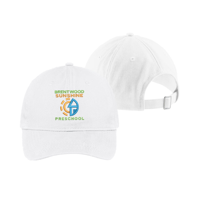 Brentwood Sunshine Adult Embroidered Baseball Hat in White