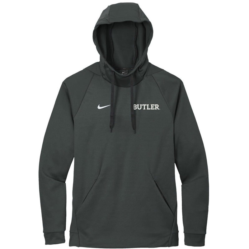 Butler University Nike Therma-FIT Hooded Fleece Pullover - Embroidered Choice of Logo Butler Bulldog Logo / Dark Grey / unisex L
