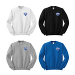 Christopher Newport University Crewneck Sweatshirt embroidered with the CNU Captain Mascot Logo on the left chest. Classic unisex fit CNU Captains sweatshirt in royal, white, heather grey or black.  Unisex sizing S-4XL
