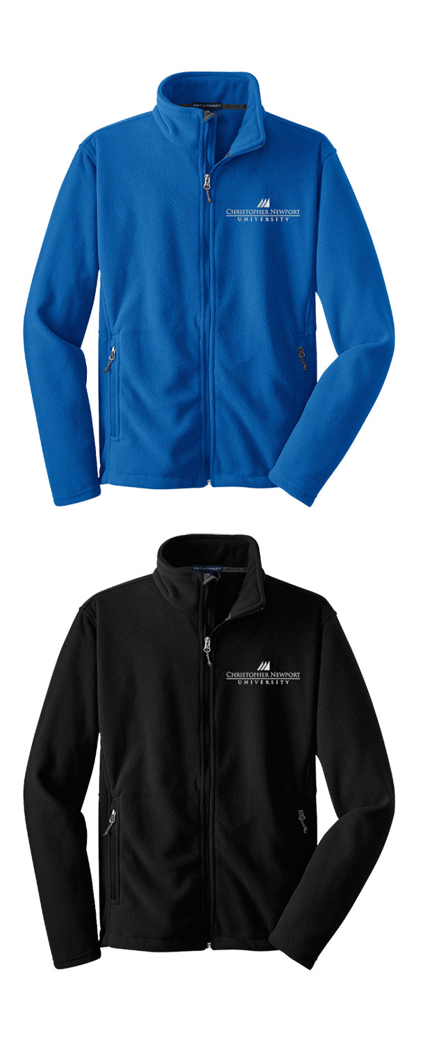 Christopher Newport University Fleece Jacket Embroidered with the CNU University logo. Royal Blue CNU Captains fleece jacket available in Unisex Sizes XS-4XL