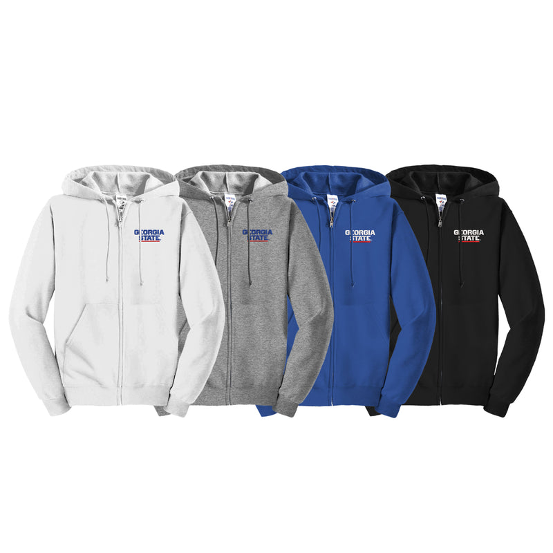 Georgia State University Zip Up Hoodie - Embroidered Choice of Logo