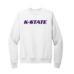 K-STATE Crewneck Sweatshirt - white with purple print