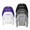 Group of 5 crewnecks  sweatshirt printed with Kansas State University across the front.  Black, Purple, White, Athletic Grey and Dark Heather Grey are the color options