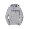 Heather Grey hooded sweatshirt printed with Kansas State University large across the front.
