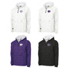 4 lined windbreakers all embroidered with the Kansas State Powercat.  Purple with white, white with purple, with lavender and black with white.