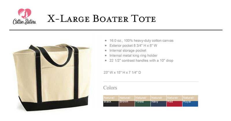 National Charity League Canvas Boat Tote - NCL Manhattan-Hermosa Chapter Navy Bag