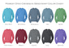 K-STATE Beach washed crewneck color chart