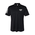 Troy University Sport Specific Adidas Floating 3-Stripes Polo - Choice of Sport - Black