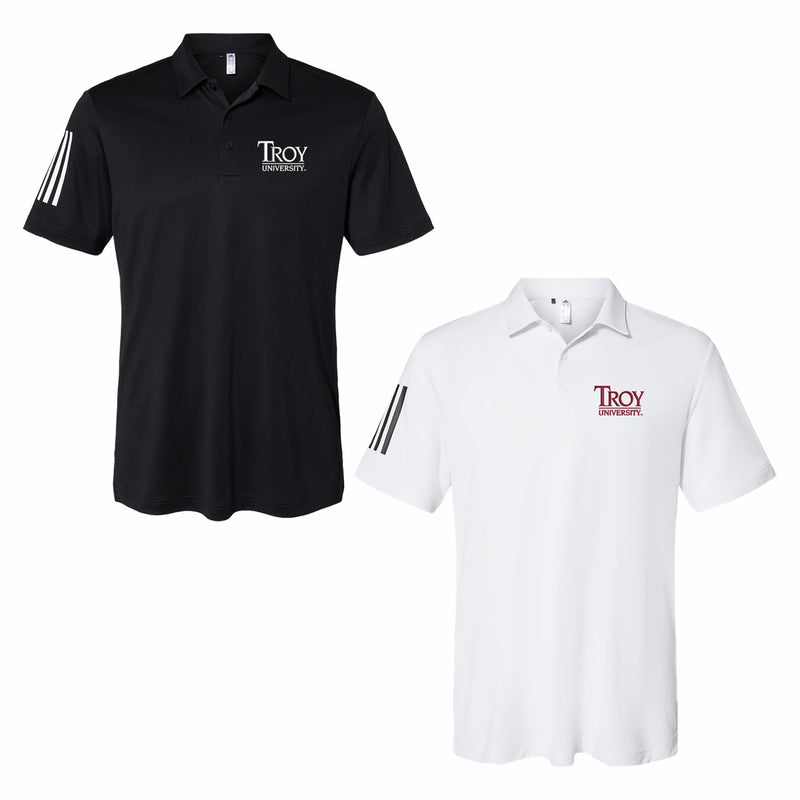 Troy University Adidas Floating 3-Stripes Polo - Choice of Logos