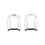 Line drawing sketch of front and back of sweatshirt