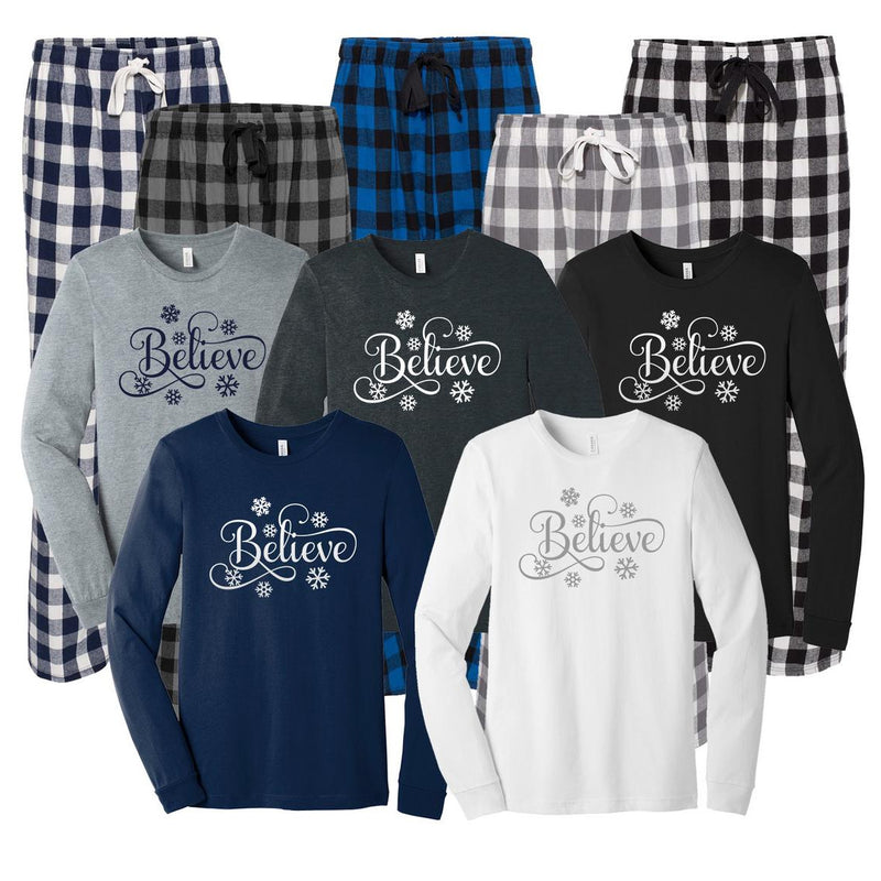 Believe Christmas Pajamas, Matching Family Pajamas, Christmas Pajamas