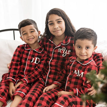 Christmas Pajamas For Family, Family Christmas Pajama Set, Family Matching  Outfits, Blue, Christmas Hat Pattern