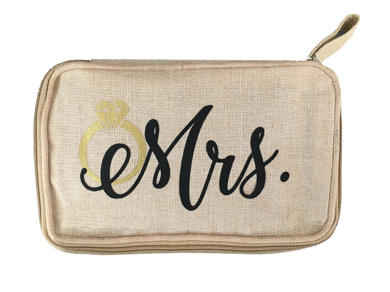 Personalized Mrs. Jute Cosmetic Case