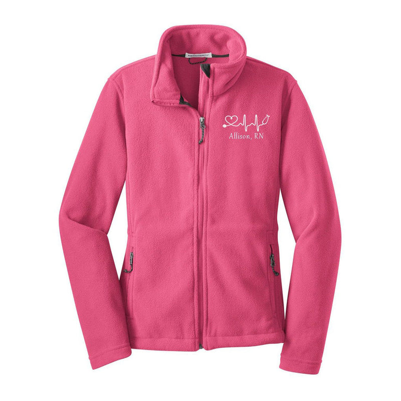 Monogram Fleece Jacket Full Zip up Hoodie for Women Gift 