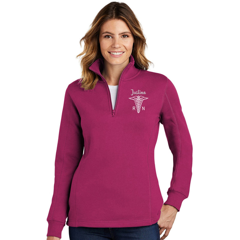 Ladies 1 4 Zip Nurse Sweatshirt Cotton Sisters