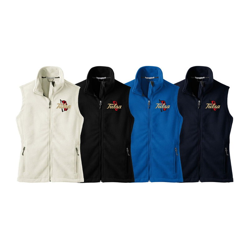 University of Tulsa Ladies Fleece Vest - embroidered with choice of design