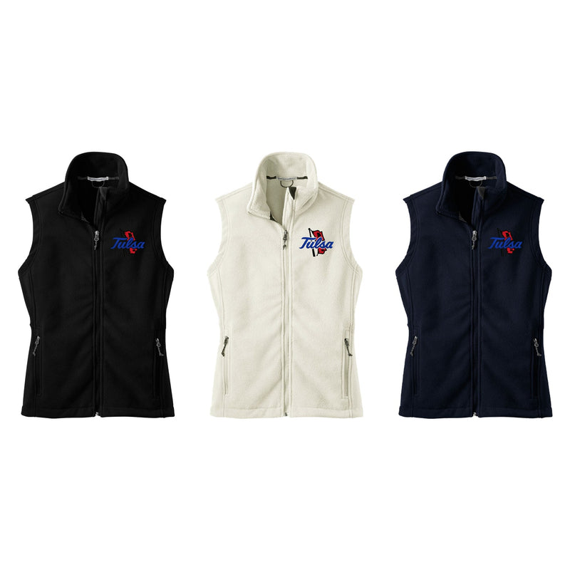 University of Tulsa Ladies Fleece Vest - embroidered with choice of design