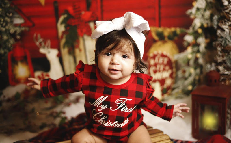 Personalized Buffalo Plaid Christmas Onesie