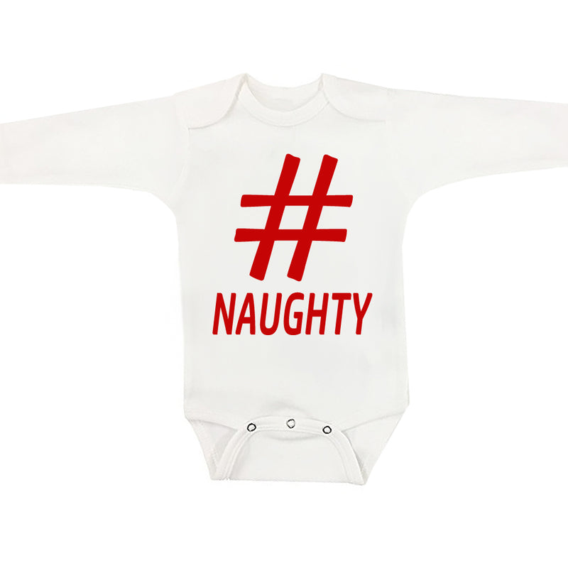 Hashtag Naughty Long Sleeve Christmas Onesie