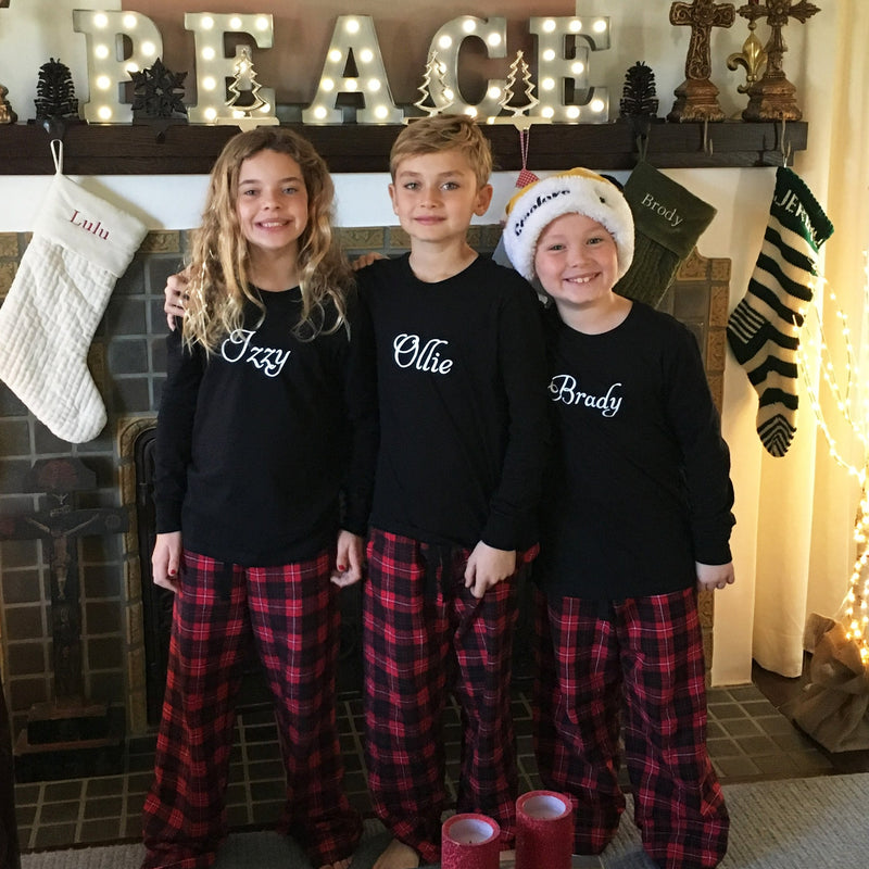 Personalized Matching Family Christmas Pajamas with Names – Cotton Sisters