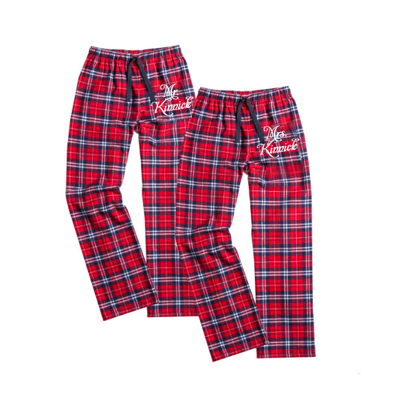 Personalized Mr. and Mrs. Flannel Set