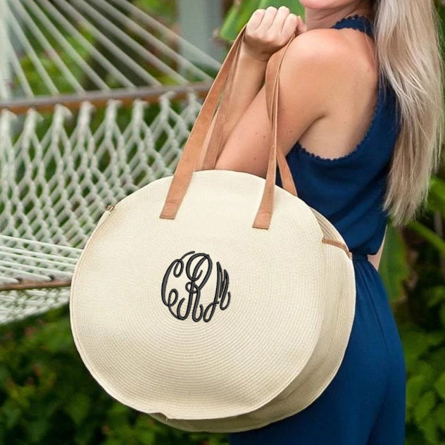 Extra large monogrammed beach bag best sale