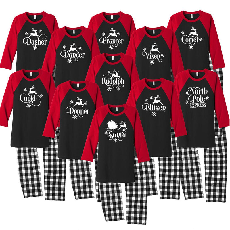 Santa's Reindeer Polar Express Matching Family Pajamas