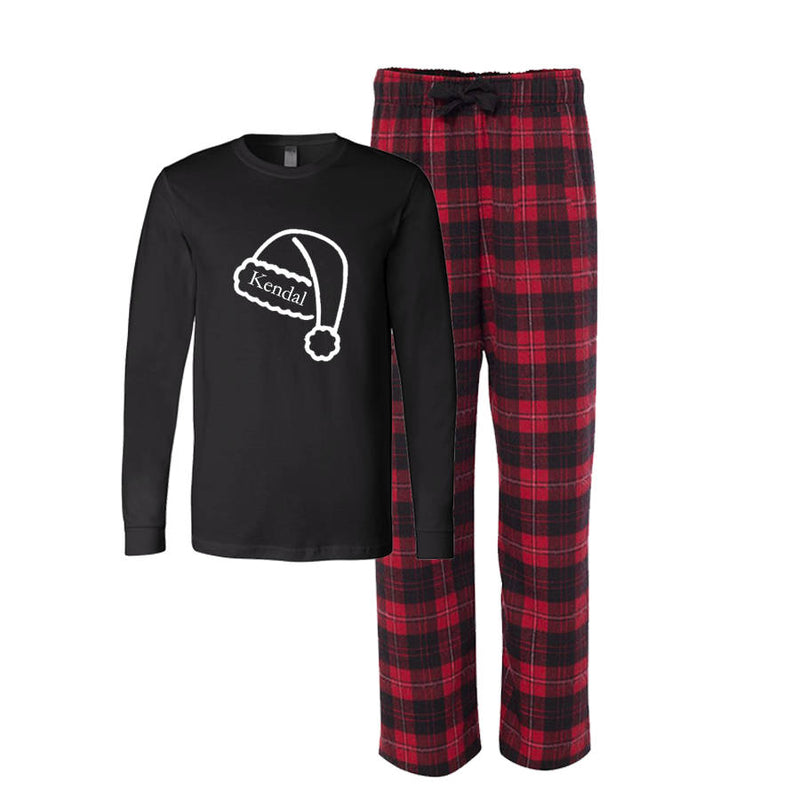 Personalized Santa Hat Flannel Pajama Set