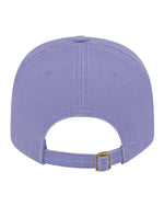 Back of lavender ball cap