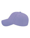 Side angle of lavender baseball hat