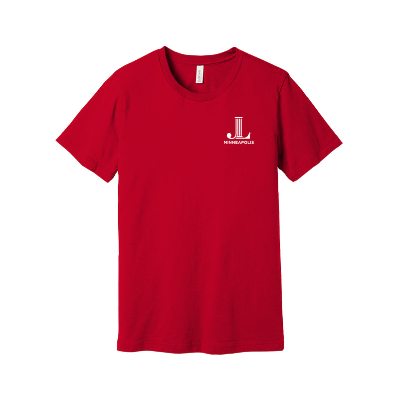 Junior League of Minneapolis Short Sleeve Crewneck T-Shirt - JL Icon Minneapolis - Left Chest