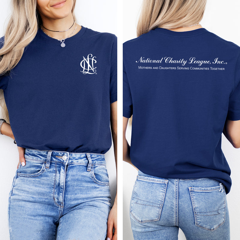 National Charity League Short Sleeve Crew T-Shirt - NCL Icon Tee - Front & Back Logo