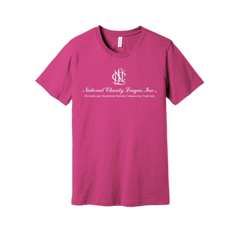 National Charity League Short Sleeve Crew T-Shirt - NCL Logo Tee with Tagline