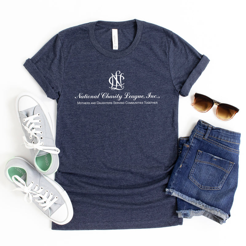 National Charity League Short Sleeve Crew T-Shirt - NCL Logo Tee with Tagline