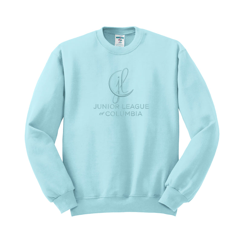 Junior League of Columbia Fleece Crewneck Sweatshirt - Tonal Embroidered Logo
