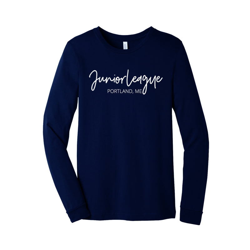 Junior League of Portland Maine - Long Sleeve T-Shirt - Script Tee