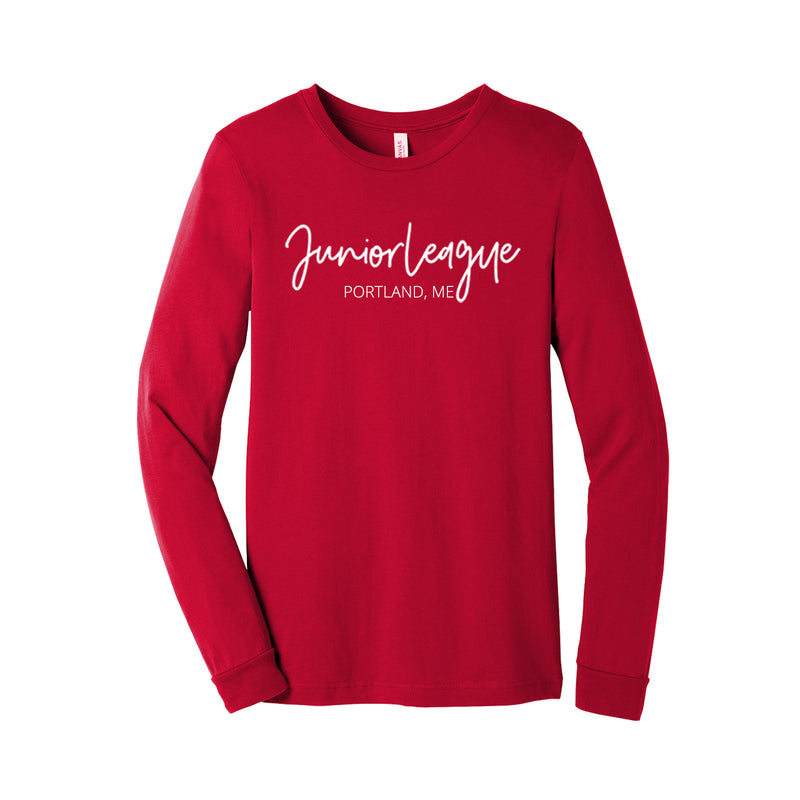 Junior League of Portland Maine - Long Sleeve T-Shirt - Script Tee